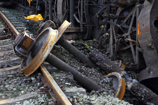 Site of a train derailed accident