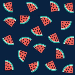 Illustration pattern watermelon with background for fashion design or other products.