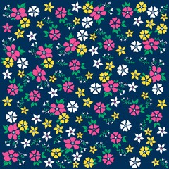 Illustration pattern cute flowers with background for fashion design or other products.