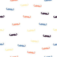 Simple mustache doodle repeat pattern