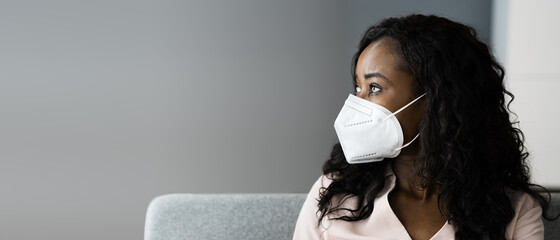 Woman On Coronavirus Quarantine In Protective Mask