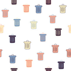Simple trash can doodle repeat pattern
