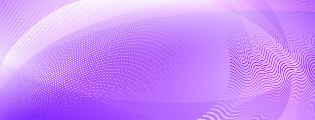 Abstract background made of curves and halftone dots in purple colors