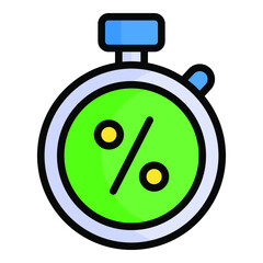 sale color outline icon, shopping and discount sale icon.