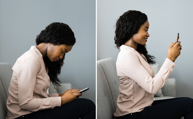 Incorrect And Correct Spine Posture Using Smartphone