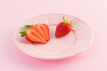 Fresh strawberry  on plate