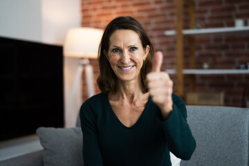 Happy Woman Video Conference Webinar Portrait