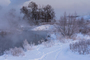 Mist morning over the river