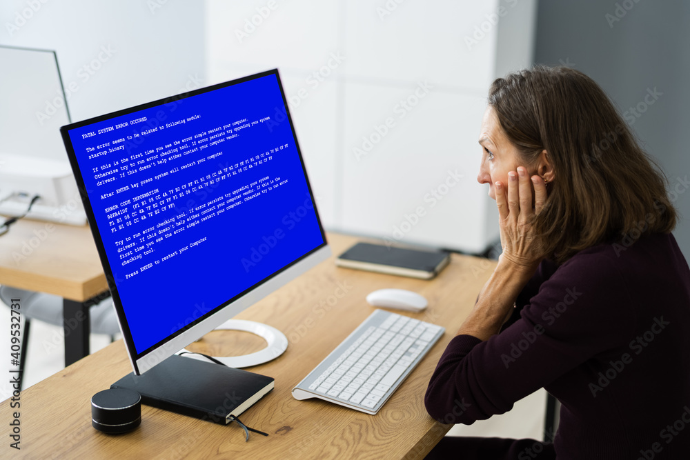Poster blue bsod error at computer