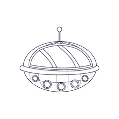 Isolated UFO cartoon. Alien transport - Vector ilustration