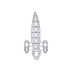 Isolated rocket icon. Spaceship icon - Vector illustration