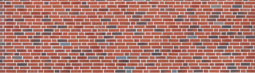 Beautiful red brick wall, detail, in panorama format.