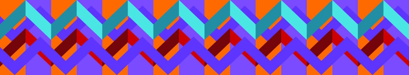 Seamless zigzag pattern. Orange. Purple. Green. Blue Red.