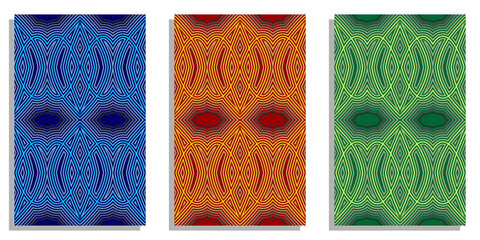 set of banners with pattern