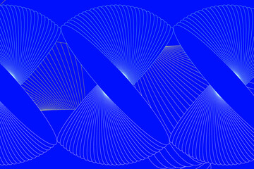 Abstract blue background, line art on blue background,vector wallpaper banner design.