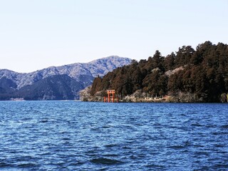 Hakone lake Ashi Torii gate 