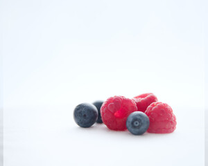 blueberries and raspberries
