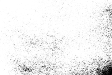 Black splatter vector overlay texture. Subtle grain grunge pattern of craft paper isolated on white background