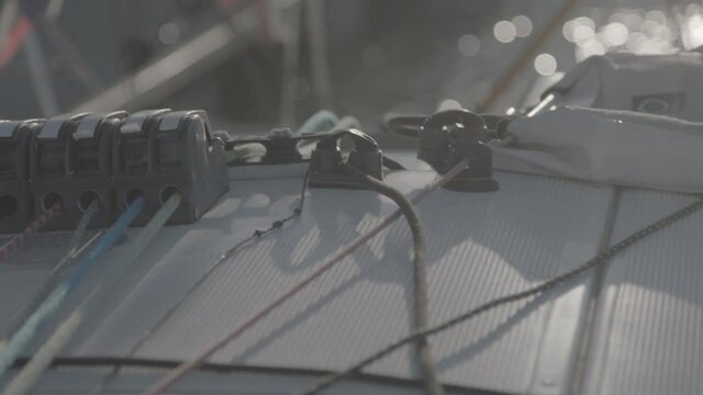 Racing yacht dinghy in a competition