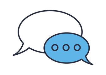 Speech bubbles Icon vector flat design. Talk bubble speech icon. Blank empty bubbles vector design elements. Chat on line symbol template. Dialogue balloon sticker silhouette.