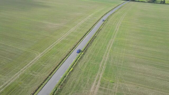 Drone tracking a moving car