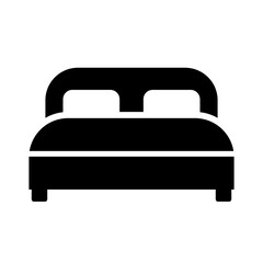Bed icon on white.
