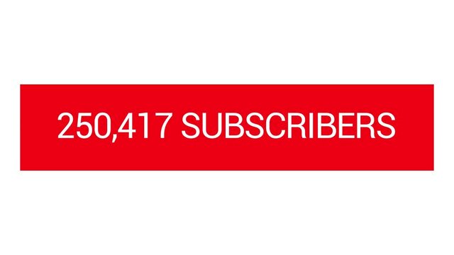 Social media Quick count of subscribers to 1 million subscribers. For social media updates, youtube subscribers, and social media marketing. 4K resolution.