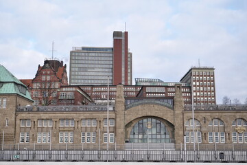 coastline of Hamburg, Germany with beautiful buildings along the Elbe River