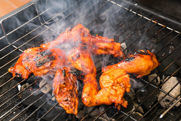 Filipino chicken barbecue on the grill 