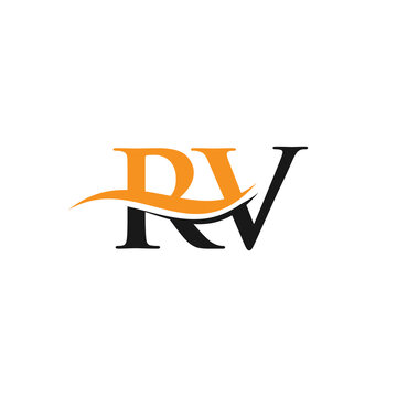 Initial linked letter RV logo design. Modern letter RV logo design vector with modern trendy