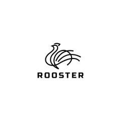 Monoline Rooster logo design