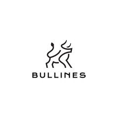 Bull simple Monoline logo design