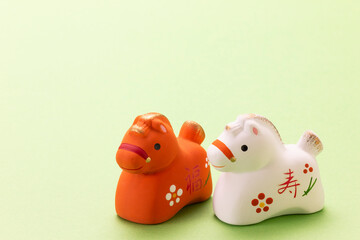 馬の置物、正月飾り