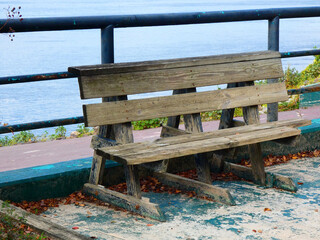 bench next to river