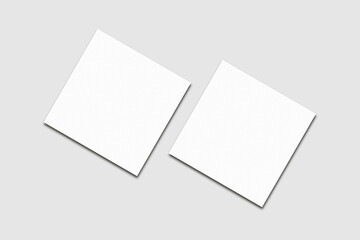 Realistic blank square business card illustration for mockup