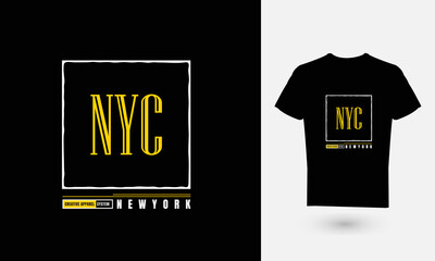 Vector illustration of text graphics, NYC. perfect for the design of T-shirts, hoodies, etc.