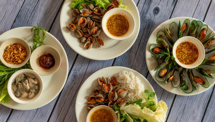 Thai style Mixed Seafood Dishes