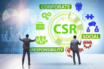 Concept of CSR - corporate social responsibility with businessma