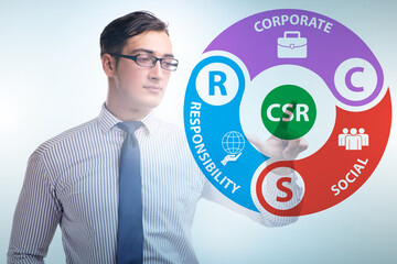 Concept of CSR - corporate social responsibility with businessma