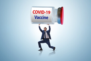 Businessman in covid-19 coronavirus vaccination concept