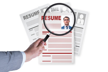 Recruitment and employment concept with cv