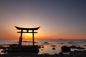 初山別村の夕日　Sunset in Shosambetsu Village © 雅史 大江