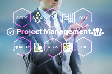 Concept of project management with business people