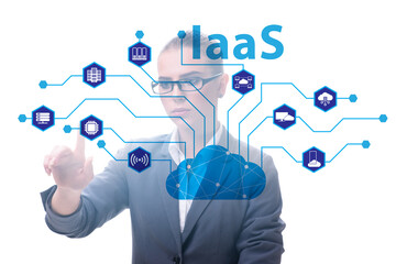 Businesswoman in infrastructure as a service concept