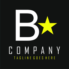 Obraz premium letter B logo and a star symbol next to it