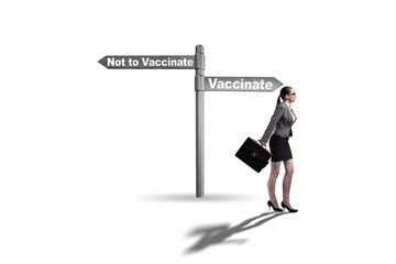 Businesswoman facing dilemma of vaccination