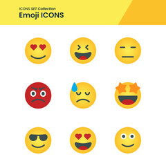 Illustration icons set of emoji laugh, smile, angry and many more. perfect use for web pattern design etc.