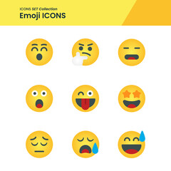 Illustration icons set of emoji sad, confuse, shocked and many more. perfect use for web pattern design etc.