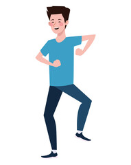 man dancing character healthy lifestyle