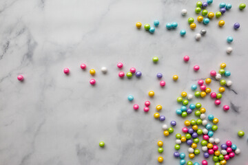 pastel candies spilled